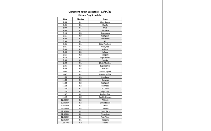 CYB Picture Day 2025 